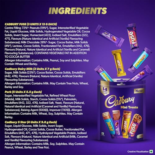 Image of Cadbury Assorted Mini Treats Chocolate Bars, 126.7 g