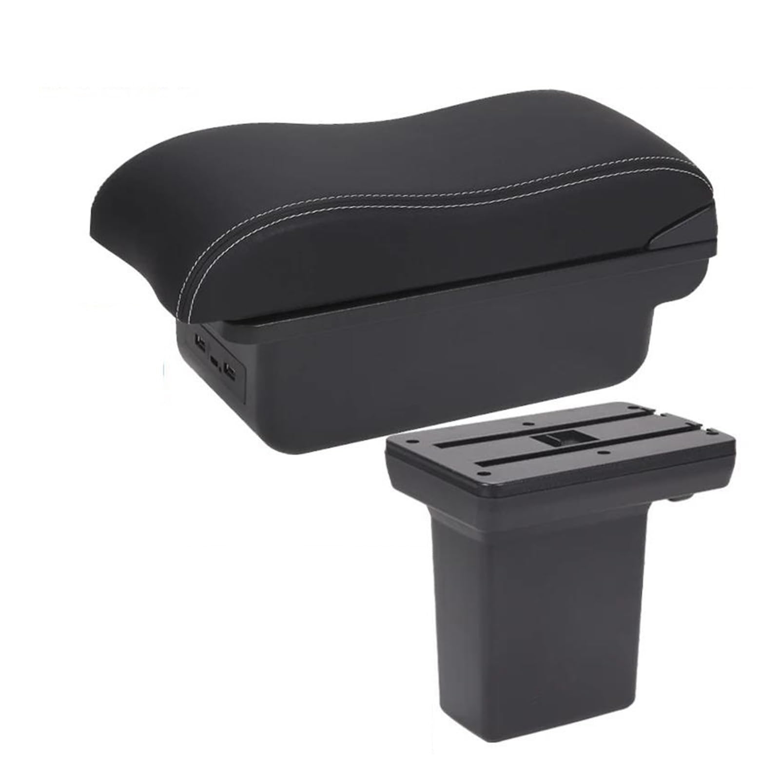 REOKIP For Opel For Mokka 2025 Car Armrest Box Center Console Storage Box Car Arm Rest Box(B3 Black white 3USB)