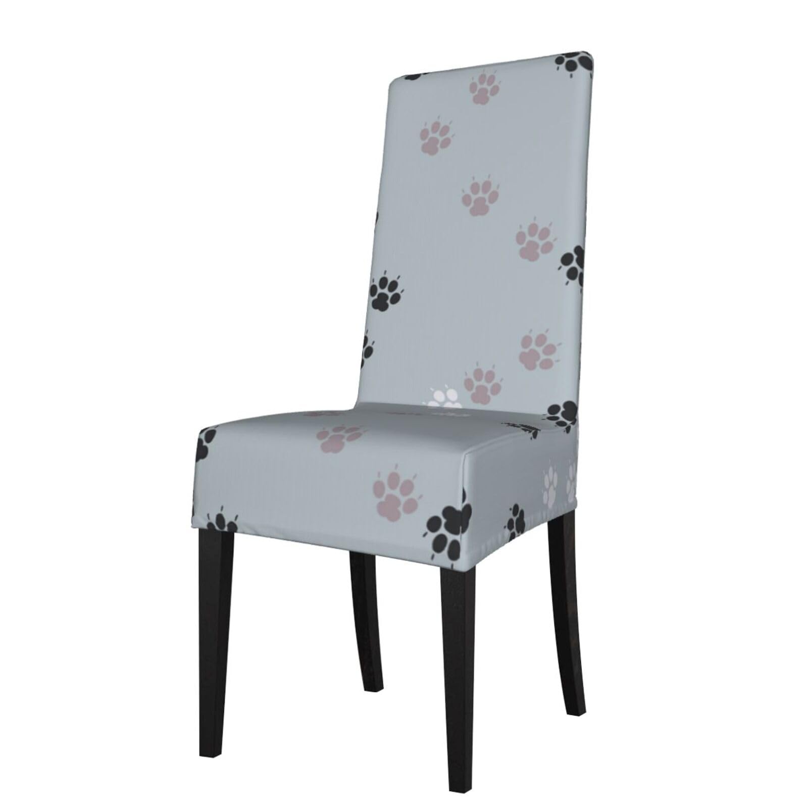 Lkymoh As Picture Paws Print Traces Cate, Chair Covers Stretch Chair Slipcovers For Dining Room, For Party Pet Protection Universal Fit Soft Polyester