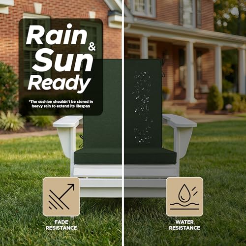 Image of Outdoor Chair Cushions 20x20, Water-Resistant & Fade-Resistant, Patio Furniture Lawn Dining Chair Seat Replacement with High Back, Ties Zipper, Removable Cover, Set of 6, Olive Green