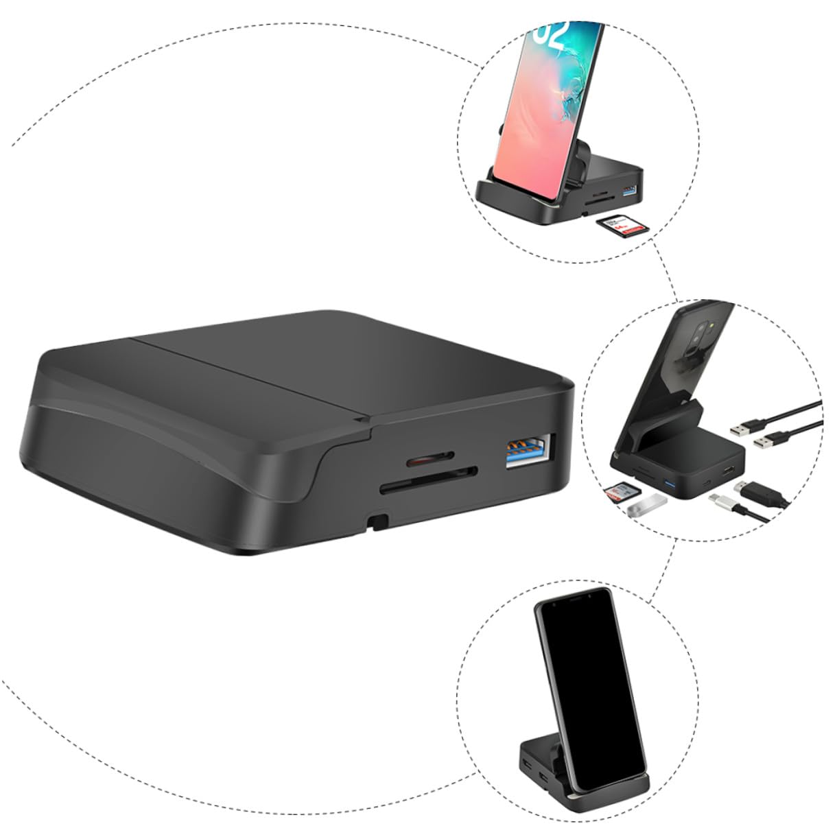 Hub Usb-c 8 in 1 4kx2k in Lega Nero Ricarica Pd 3.0