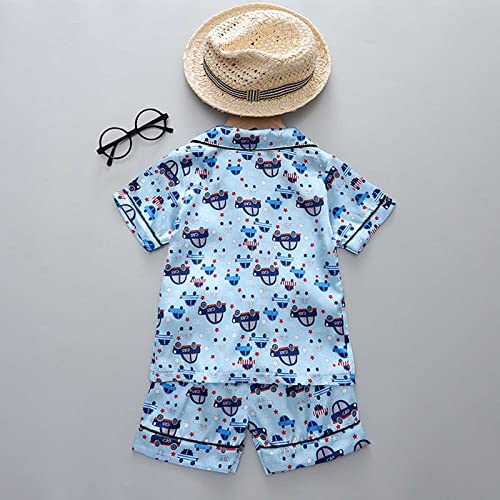 Toddler Boys Dinosaur 𝐏ajamas Satin Baby Girls Striped Silk 𝐏𝐣𝐬 Short Sleeve Summer Cute Floral Graphic Outfits2