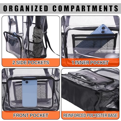 Clear Backpack Heavy Duty, Large, Black2