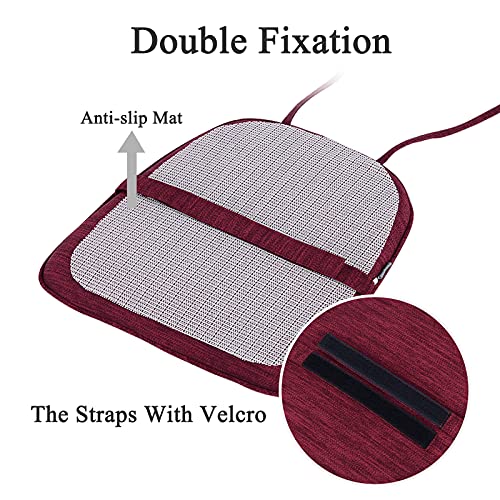 Baibu 14X14 Inches Metal Dining Chair Pads Set Of 4, Non-Slip Metal Chair Cushion Bar Stool Cushion With Ties For Metal Chairs Or Bar Stools - 4 Cushions Only (Red, 14X14X1.5In) #TOP4