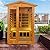 Xmatch Far Infrared Wooden Outdoor Sauna, 2-Person Size 1750W, 9 Low EMF Heaters, 10 Minutes Pre-Warm up, Time and Temp Pre-Set, 2 Bluetooth Speakers, 2 LED Reading Lamp and 2 Chromotherapy Lights
