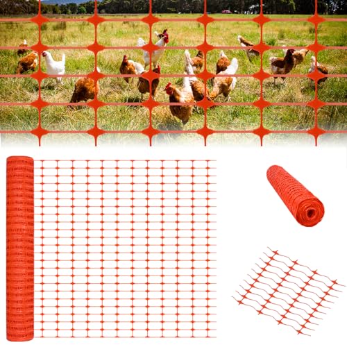 ACXIN Valla de seguridad 1 x 80 m, malla de 75 x 35 mm (largo x alto), red de aves, valla de advertencia para jardín, construcción, granja, sin flejes, naranja, 1 rollo