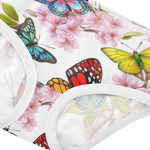Vibrant Butterflies Cherry Tree Toddler Underwear Floral 2t Cotton Cute Panties Girl Designer Briefs Undies Kids4