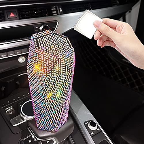 Image of Bling Rhinestone Garbage Can, Sparkly Car Trash Can with Lid, Leakproof Trash Bin, Mini Garbage Bin for Automotive, Home, Office, Kitchen, Bedroom (Ab)