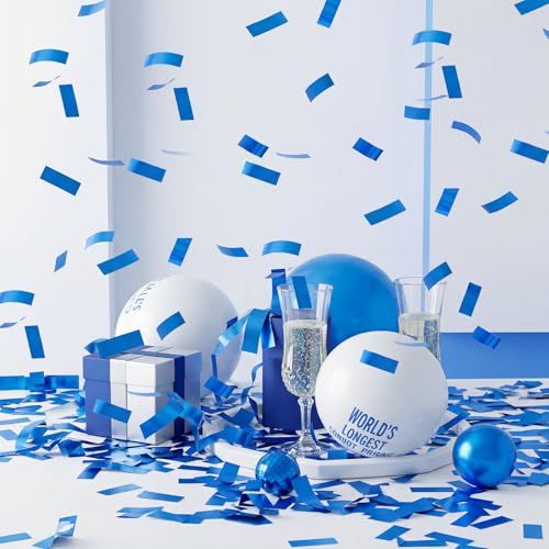 Image of Sumind 200 Grams Large Blue Metallic Confetti Glitter Throwable Table Scatter Foil Confetti for Wedding Birthday Gender Reveal Baby Shower Graduation Christmas Hanukkah Celebrations Party Decor