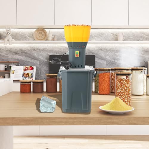 Image of Grain Mill Corn Grinder, 1000w Electric Feed Ginder Mill 30L | Dust-Free Dry Cereals Grinder with Detachable Hopper & 5 Sieves for Wheat Corn Grain Spice Coffee Beans 7.9 Gallons