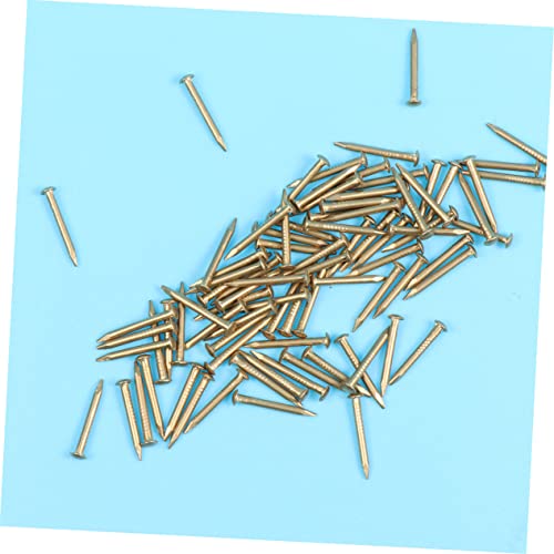 Clavos decorativos de latón Healifty 100pcs para muebles, cabeza redonda miniatura 5
