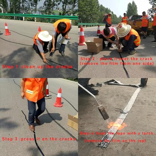 Huskar Asphalt Crack Filler 2In X 50 Ft Cement Crack Filler Asphalt Crack Repair Tape For Parking Lot Roof Asphalt Cement Road thumb #1