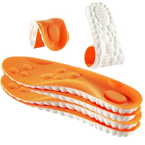 Image of 2 Pairs 4D Cloud Technology Insole - Super Soft Comfort Insoles, Soft Foot Protection Cloud Feeling Insole, U-Shape Memory Foam Insoles (Orange, Women: US 4-8.5)