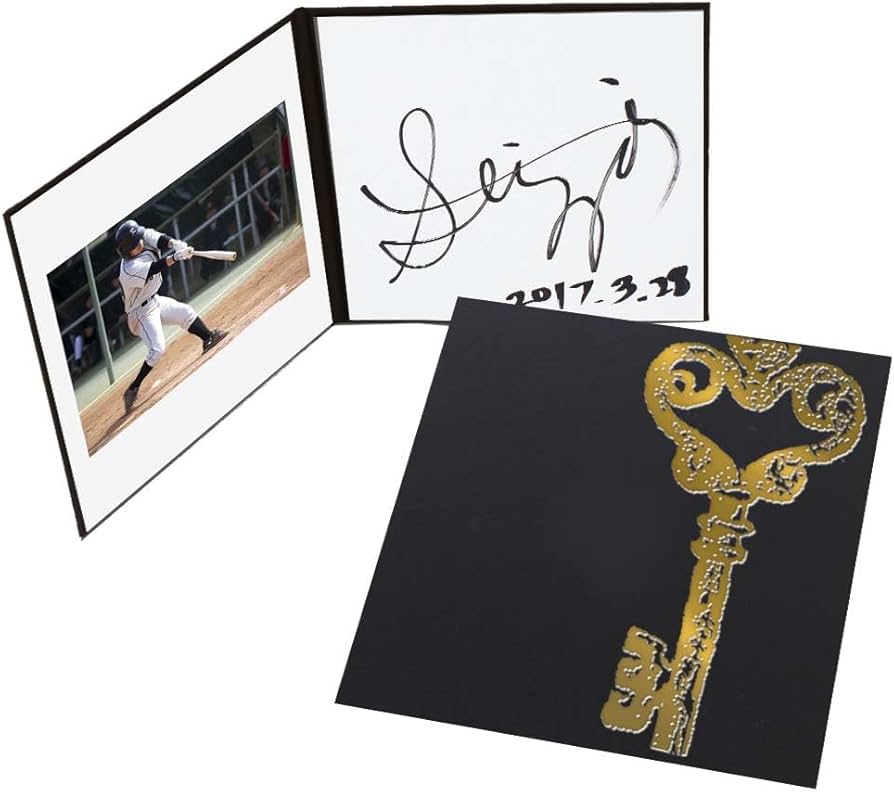 発送前　額縁、サインご確認ページ(サインは裏面に記入してます) Amazon.co.jp: 【サイン色紙】サイン台紙（サイン ＋ 写真が入る）かぎ