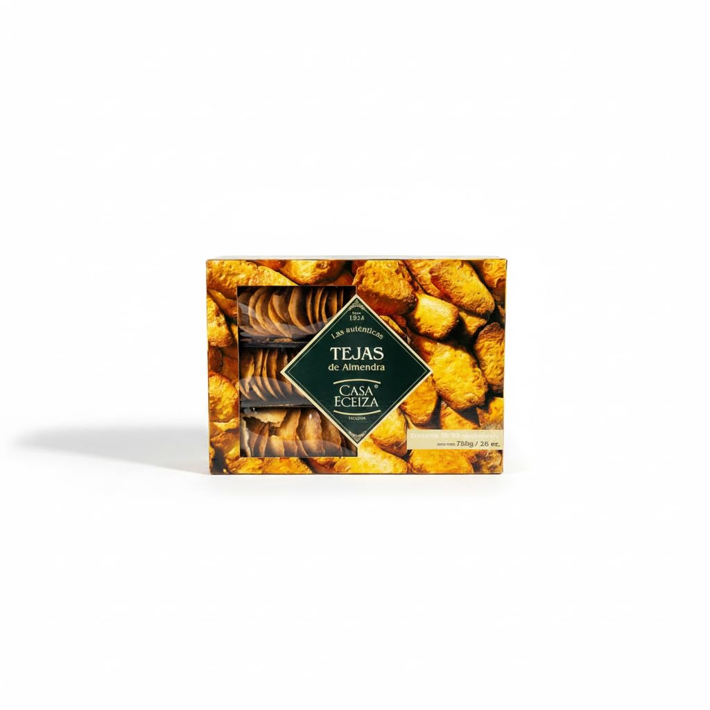 Tejas de Almendra de Tolosa Originales - Caja 750g (90-95 uds) - Dulce Artesano - 34% Almendra Seleccionada - Casa Eceiza - Sin Conservantes - Repostería Gourmet Tradicional - NEXU