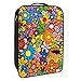 Scatola portaoggetti per scarpe da viaggio e uso quotidiano con fiori hippie, organizer portatile impermeabile fino a 12 metri con doppia cerniera 4 tasche