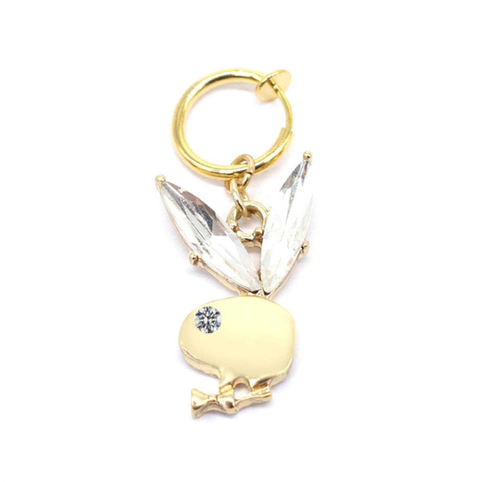 JUANJUANJUANJUAN Fake Bunny Belly Button Rings Fake Pircing Cartilage Earring Clip Belly Piercing Butterfly Rabbit Clip On Umbilical Navel Rings