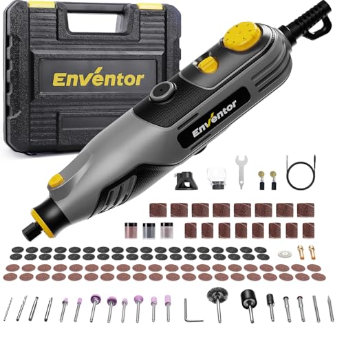 Enventor 130W ペン型ミニルーター ミニルーター リューター AC100V DIY工具セット 6段変速 小型 軽量 10000&35000RPM 過負荷保護 DIY 切断 電動 高速回転 彫刻ペン 彫刻 フライス 研削 研磨 除去 穴あけ コン
