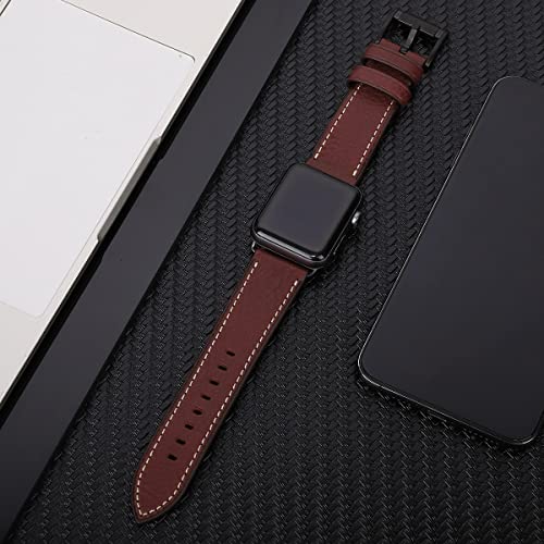 Image of HUAFIY Compatible for Apple Watch Bands 42mm 44mm45mm46mm 49mm 38mm 40mm41mm, Genuine Leather Band Strap for iWatch Series 11 /10 /9 /8,7,6,5,4,3,2,1, Ultra3 2 1