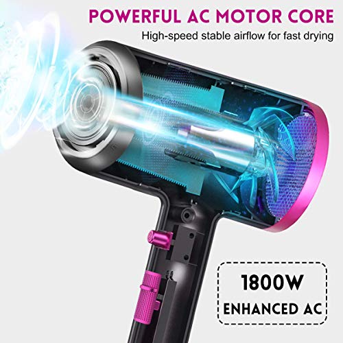 Amazon.com: Secador de pelo iónico, secador de pelo profesional slopehill  con difusor, potente soplador de aire de motor de CA con 3 calentamiento/2  velocidades/un ajuste frío de secado rápido para el salón