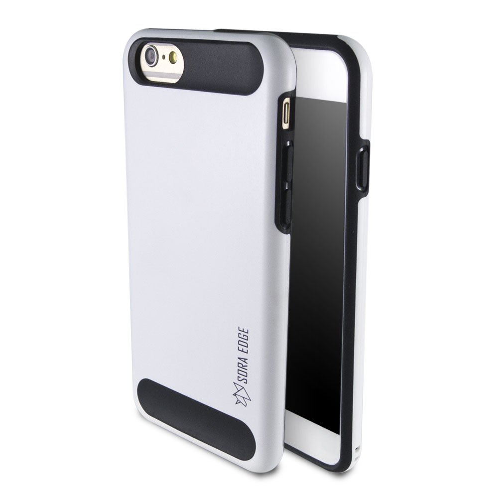 iPhone 6s / 6 Case, White Groove Series by Sora Edge [Free Screen Protector And Strap] - (4.7) Anti-Slip, Superb Grip, Shock Absorbent, Hybrid TPU PC Hard Case