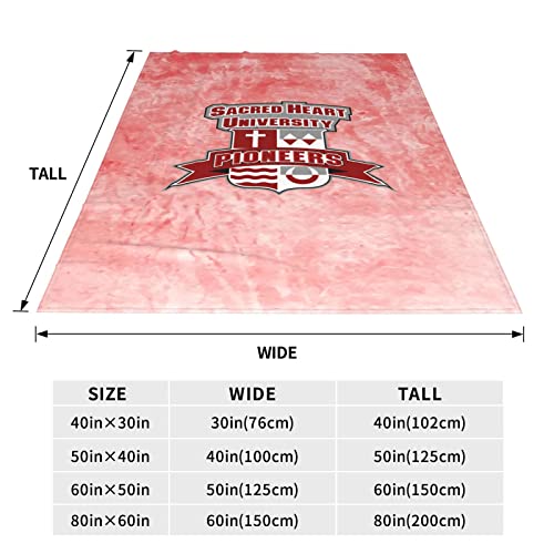 Lujzwop Sacred Heart University Logo Blanket Large Luxury Fleece Soft Anti-Static Anti-Pilling Flannel Bed Blanket #TOP4