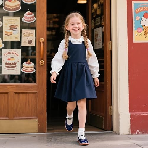 Image of Flaryzone Toddler Little Girl Mary Jane School Uniform Oxfords Flat Dress Shoes