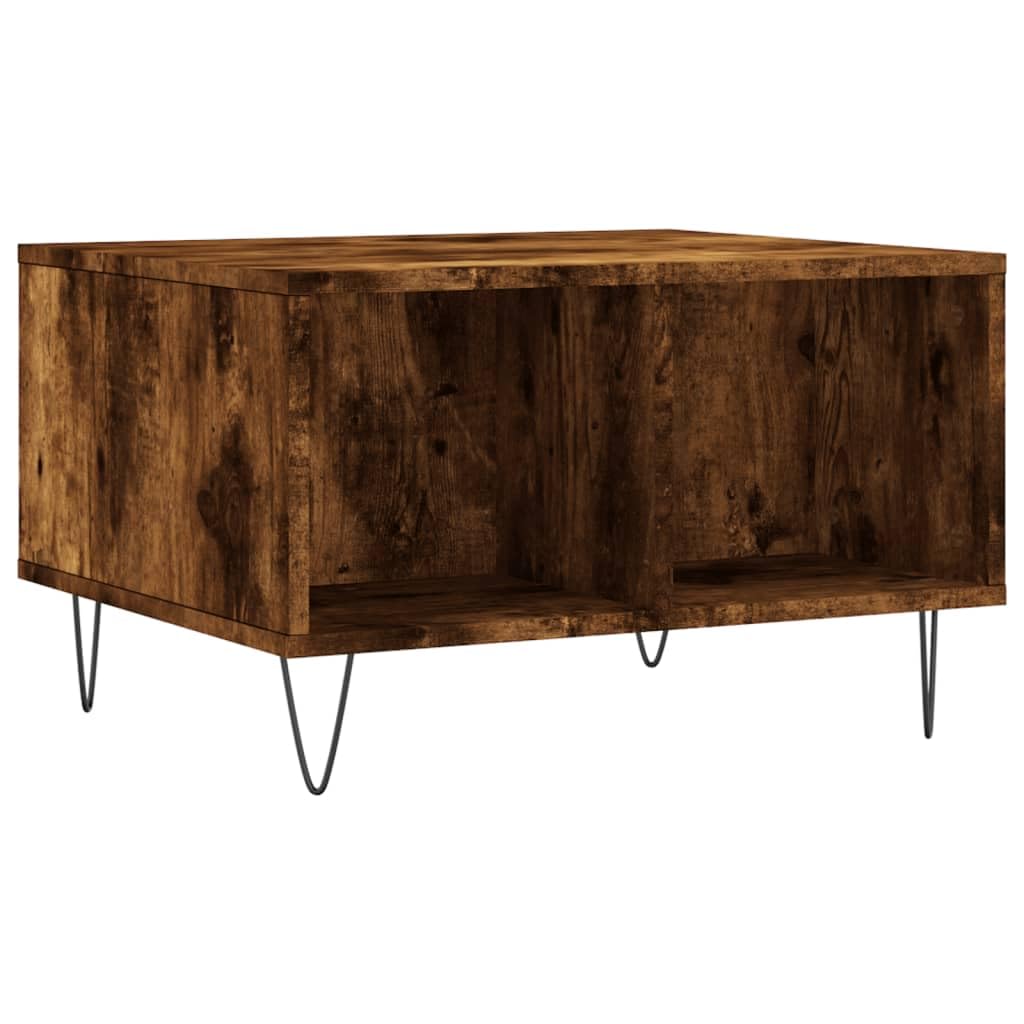 Table basse chêne fumé 60 cm pour des soirées chaleureuses au salon