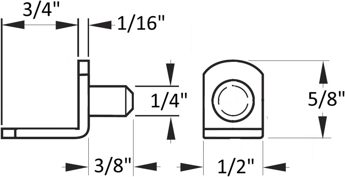Desunia 1/4" Bracket Style Cabinet Shelf Support Pegs | Antique Bronze | 50 Pack