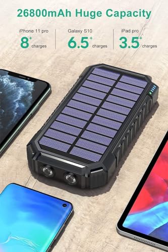 Solar Ladegerät Hiluckey Powerbank 26800mAh mit Wireless Funktion