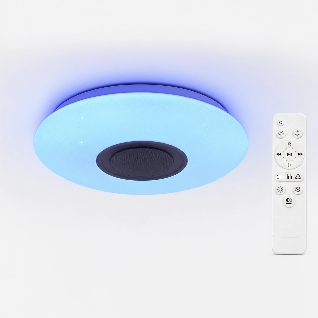 24W Ø40cm LED Deckenlampen mit Bluetooth Lautsprecher | Fernbedienung, RGB, Farbwechsel, Dimmbar, Warmweiss Kaltweiss, Musik Lampe für Wohnzimmer Schlafzimmer