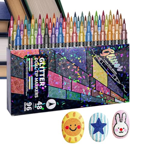 Feutres pailletés encre à base d'eau stylos marqueurs contour scintillants