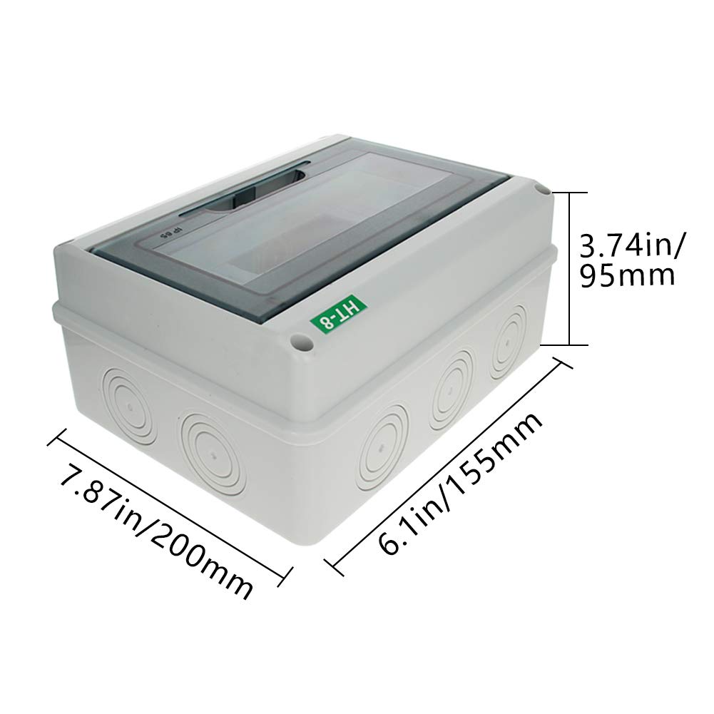 Electronic Junction Box Switching Power Supply Junction Box Distribution Box Waterproof ABS Plastic Power Distribution Protection Box,8 Way,7.87"x6.10"x3.74"(LxWxH)