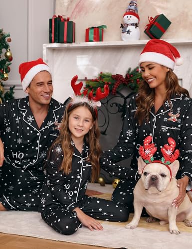 iClosam Christmas Family Matching Pajamas Long Sleeve Button Down Pj Set Festival Party Sleepwear3