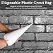 Grout Bag Set-60 Pcs Disposable Masonry Grout Bags with Brick Jointer, Thickened Plastic Mortar Bags for Tile Installation, Grouting, Masonry Work, Stone Projects Essential Tools(White)