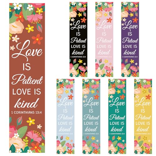 8 Pcs Scripture Bookmarks Christian Christmas Wedding Gifts for Couple Anniversary Valentines Day Gifts Marriage Prayer Religious Wedding Present Positive Page Marker for Church Supplies