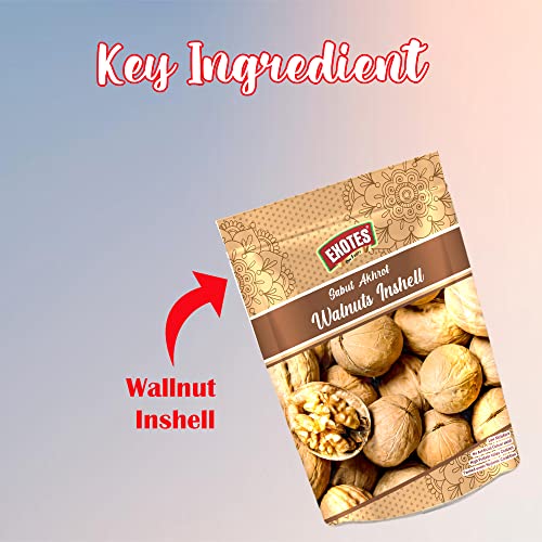 Image of Exotes Popular Inshell Walnuts Pouch, 250 g (Pack of 2)
