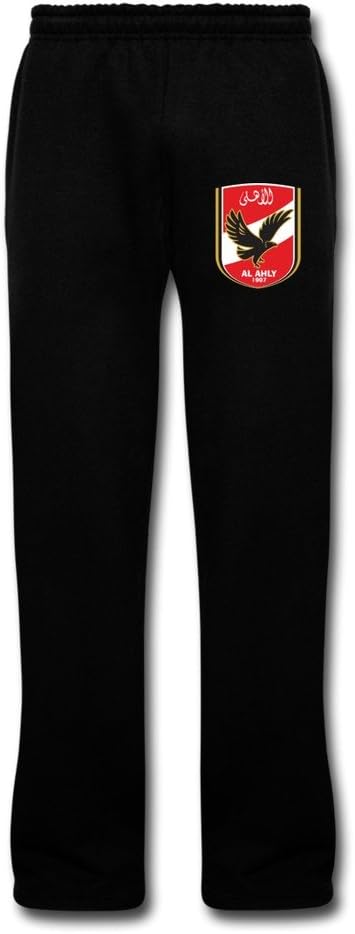 Men's Al Ahly SC Logo Humor Sweatpants with Pockets XXL Black by Rahk