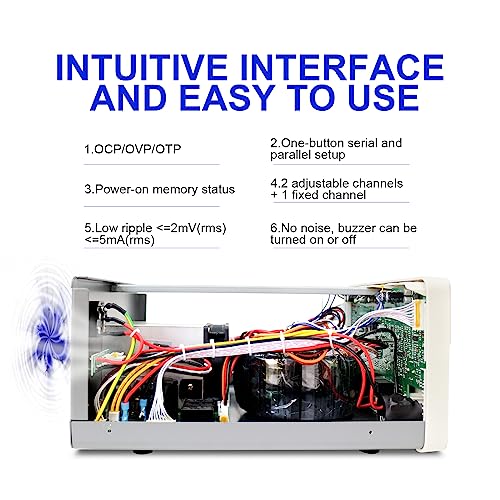 Image of MATRIX DC Power Supply Variable 30V 10A 615W, 10mV 1mA Bench Power Supply High Precision 3 Output, Linear Power Supply with Bright Screen, Series Parallel Mode, USB RS232 RS485 Interface, MPS-3010H-3C