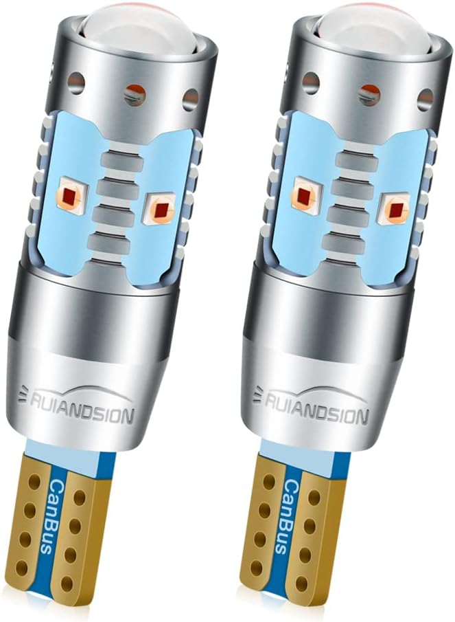 Ruiandsion 2pcs T10 LED Bulbs w5w 194 168 LED Bulbs White Canbus 80W High Power Extremely Bright16SMD 12-24V LED Bulbs for Backup Reverse Lights