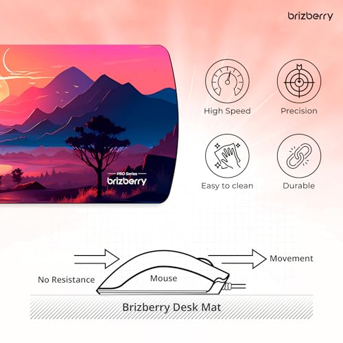 Image of Brizberry Extended Mouse Pad, Desk Mat, 740mm x 310mm x 3mm Large Printed Premium Anti Skid Rubber Base for Desktop Laptop Keyboard (DM Design 6)