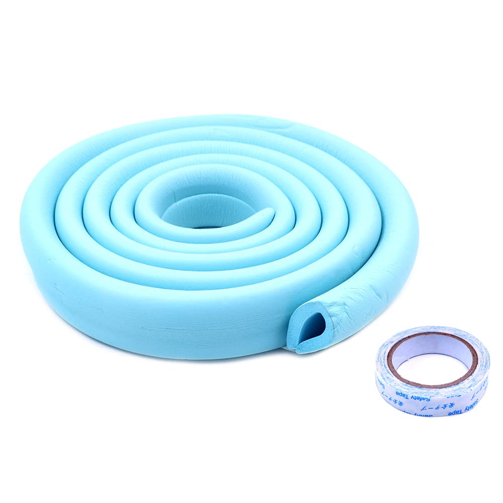 WANGCL 4 juegos de protectores para bebés, protectores de bordes y esquinas de 2 m, protector suave y grueso, no tóxico, protector de esquina para bebé, niños y niños, espuma protectora (azul claro)