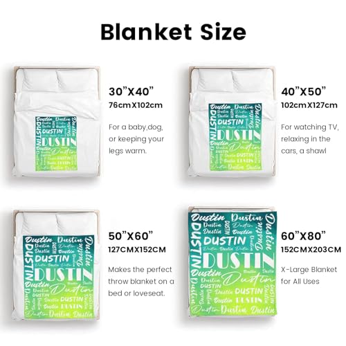 Name Blanket Personalized Name Blanket Customized Blanket with Name Text for Adult Kid Birthday Christmas Mothers Fathers Valentines Day Gift