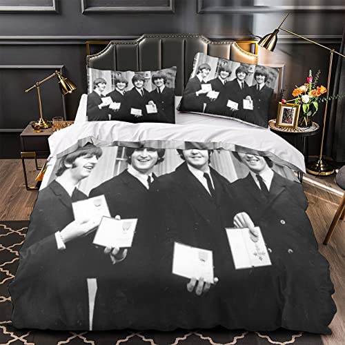 The Beatles Housse De Couette 3D Imprimé Parure De Lit Microfibre avec Fermeture Éclair, avec Taies d’oreiller pour La… - Les Beatles, Paul McCartney, John Lennon, RIngo Starr, George Harrison The Beatles Housse De Couette 3D Imprimé Parure De Lit Microfibre avec Fermeture Éclair, avec Taies d'oreiller pour La… – Image 4