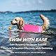 VIVAGLORY Neoprene Schwimmweste Hund, Rettungsweste Hund für Bootfahren, Schwimmweste, Schwimmhilfe & Leichte, L, Himbeer Pink