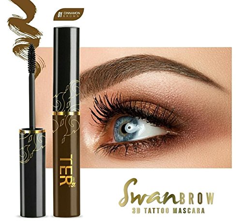 Ter Swan Brow 3D Tattoo Mascara Waterproof, Long Lasting #01 Cinamon Brown