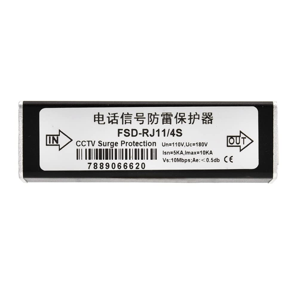 Akozon Protezione sovratensione per fax RJ11, Dispositivo di Protezione dai fulmini Thunder, Protezione Contro i fulmini per Dati Audio telefonici 110 V, Adatto per telefoni, fax