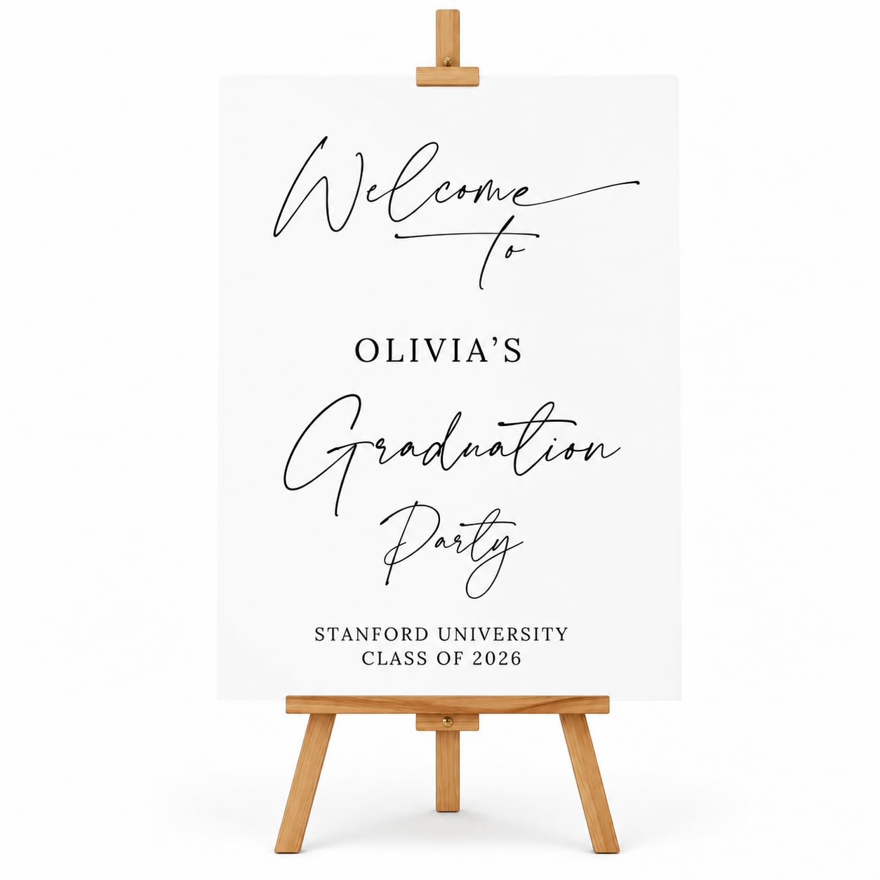 Personalised Graduation Welcome Sign Class of 2026 Foamex Board Grad Party Display Decoration for College & University Celebration (Modern Script)