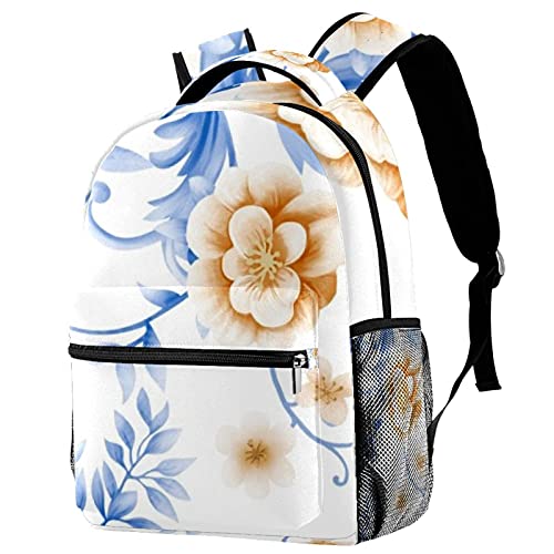 Sac à dos portable 14" fleurs protection optimisée pour fournitures et ordinateur