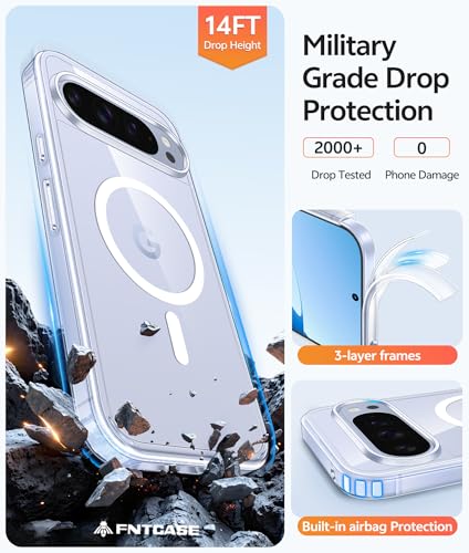 Image of FNTCASE for Google Pixel 10 Pro Case: for Pixel 10 Case [Fit for Magsafe] Anti Yellowing Transparent Clear Cases with [Screen Protector] - Military Grade Shockproof Protective Magnetic Phone Cover